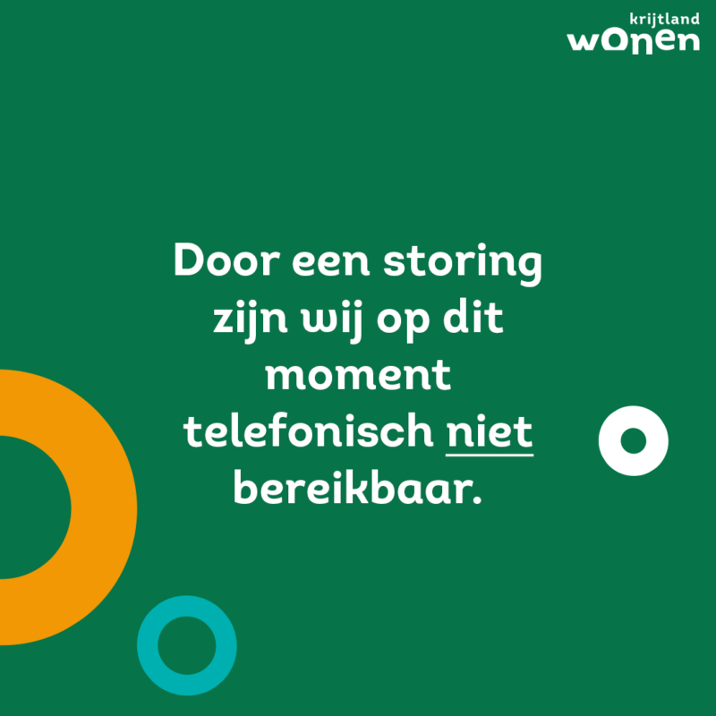 Krijtland Wonen telefonisch niet bereikbaar