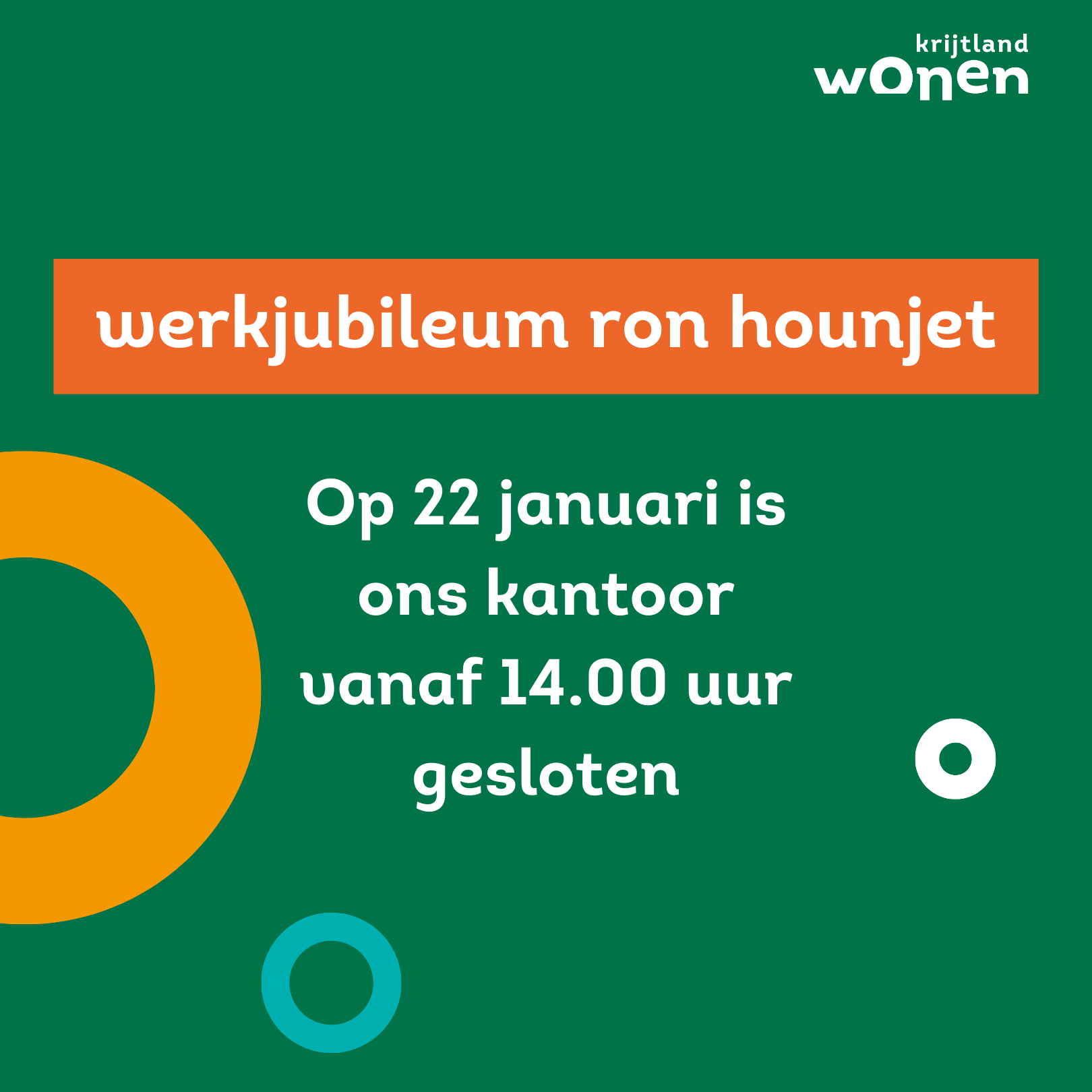 Gesloten op 22 januari